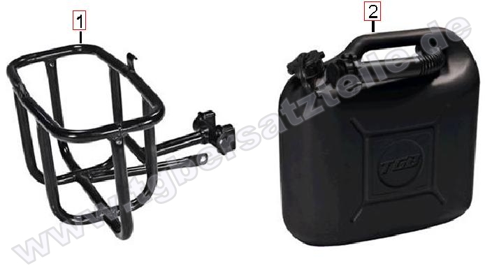 Benzinkanister u. Halter