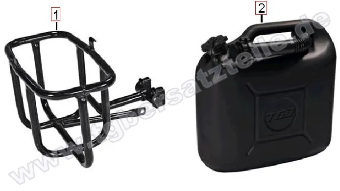 Benzinkanister u. Halter