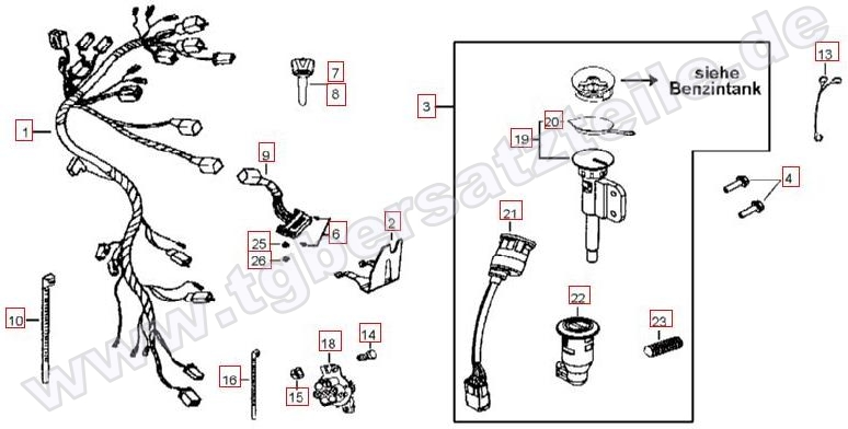 Kabelbaum-Schlosssatz bis FIN 002322 Kabelbaum-Schlosssatz bis FIN 002322