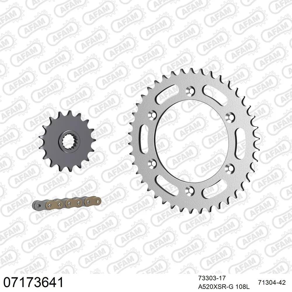 AFAM Kettensatz Stahl 520 XSR-G 17x42 - KTM 640 Duke II 2004-07 - 07173641