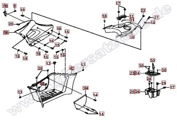 Fussstützen und Tankabdeckung Fussstützen und Tankabdeckung