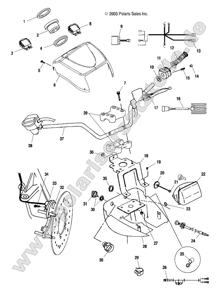 Handlebar and Headlight Pod