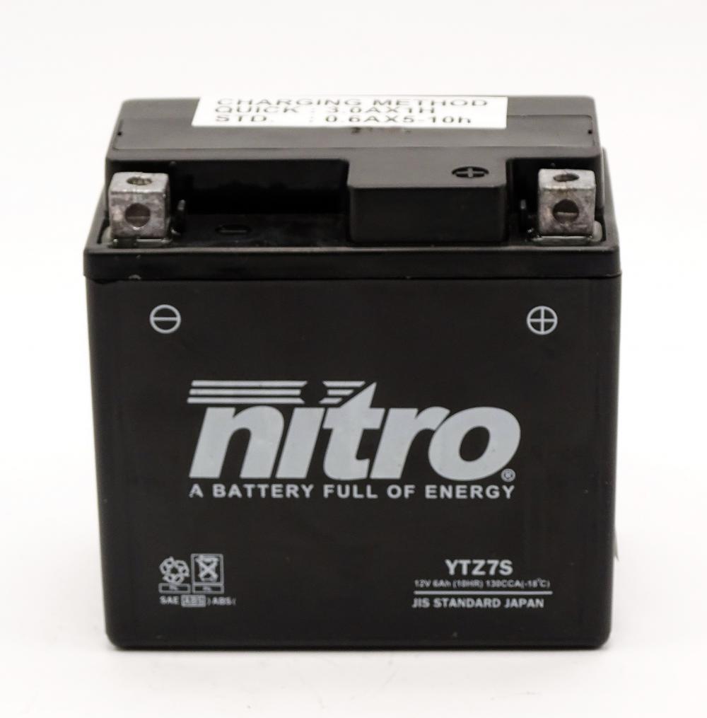 Nitro NTZ7S SLA GEL AGM Batterie 12V 6AH - Einbaufertig (YTZ7S, FTZ7S, GTZ7S)