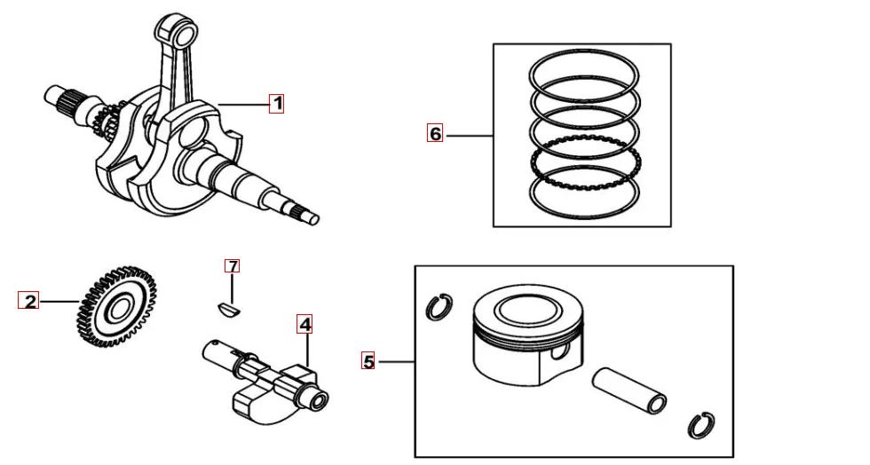 Kurbelwelle-Kolben Kurbelwelle-Kolben