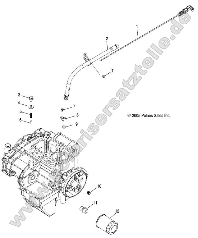 ENGINE, OIL FILTER AND DIPSTICK