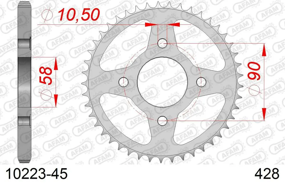 AFAM Kettensatz Stahl 428 R1-G 15x45 - Orcal NK 01 125 2018-19 - 09213131
