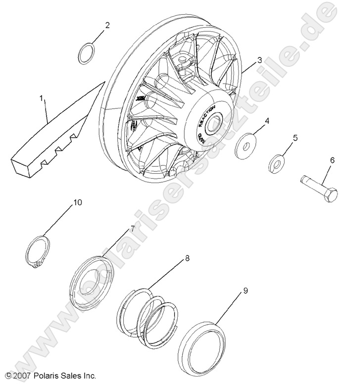 DRIVE TRAIN, SECONDARY CLUTCH DRIVE TRAIN, SECONDARY CLUTCH