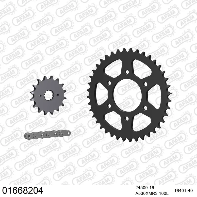 AFAM Kettensatz Stahl 530 XMR3 16x40 - Kawasaki Z 550 1980-82 - 01668204