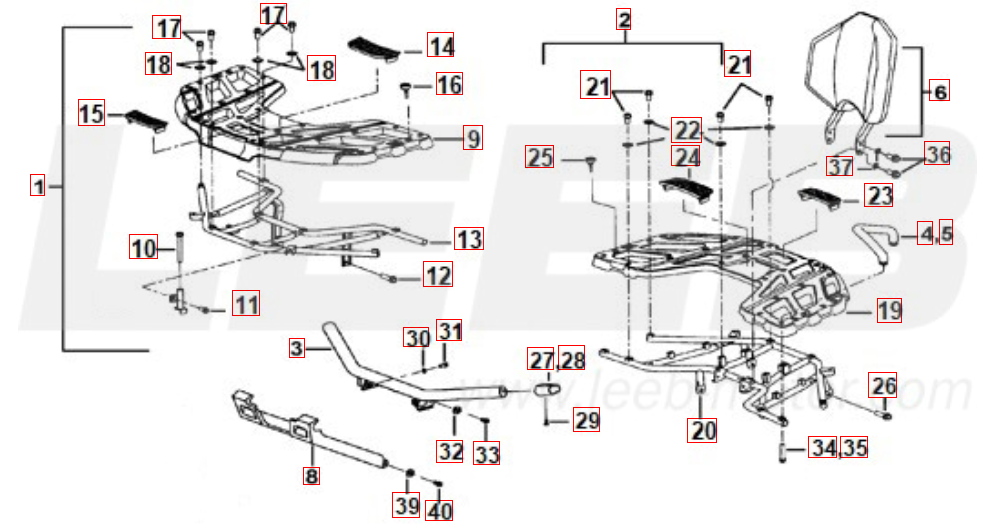 Gepäckträger vo. u. hi.