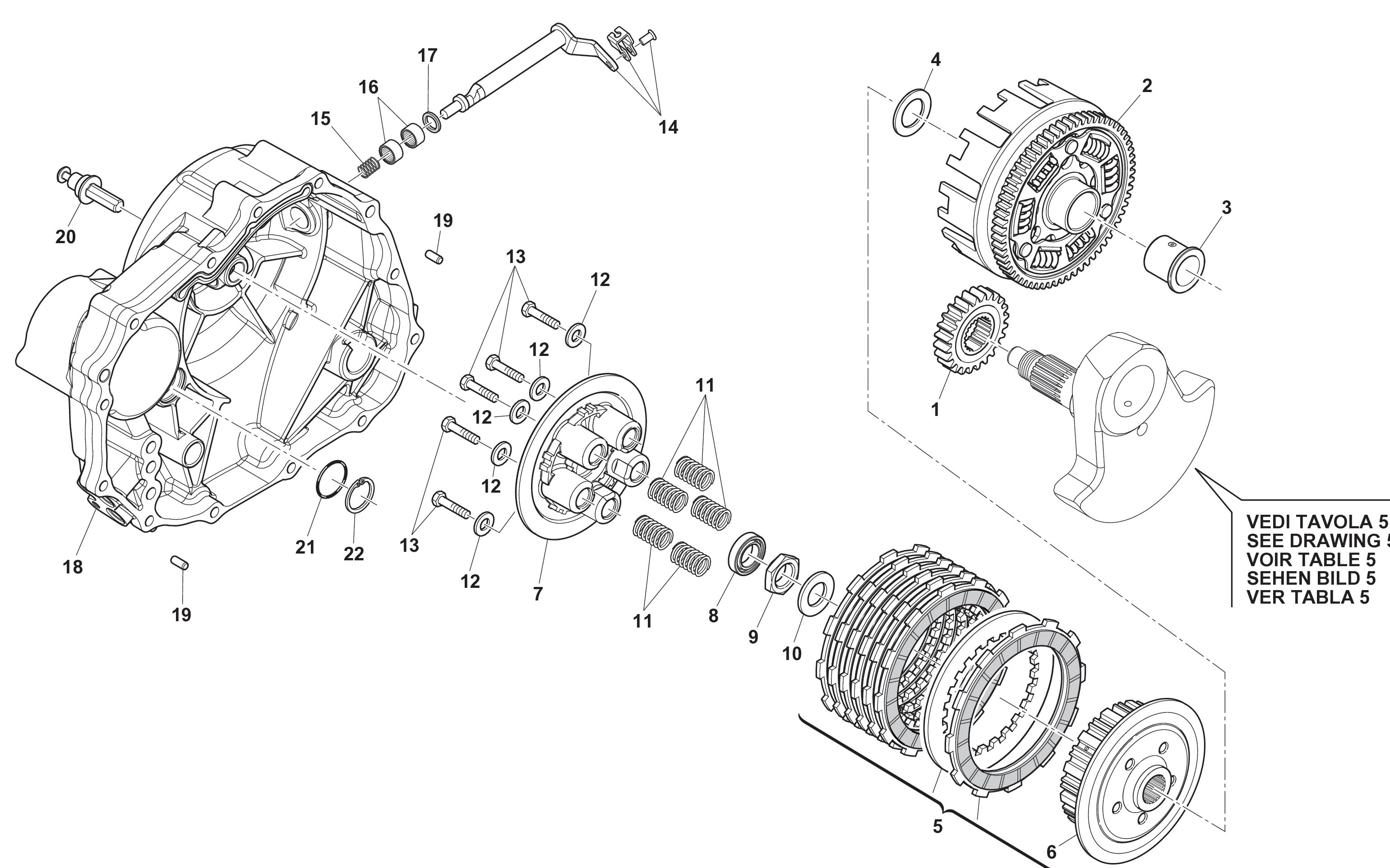 Kupplung - Motordeckel rechts Kupplung - Motordeckel rechts