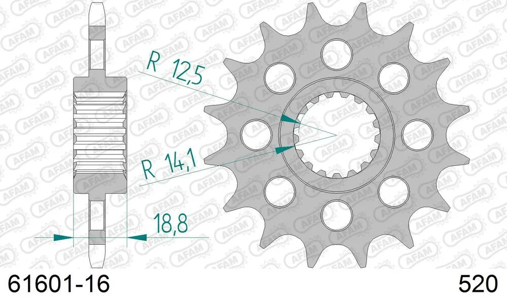 AFAM Kettensatz Aluminium 520 XHR2-G 16x40 - Aprilia RSV 1000 2004-08 - 03689403