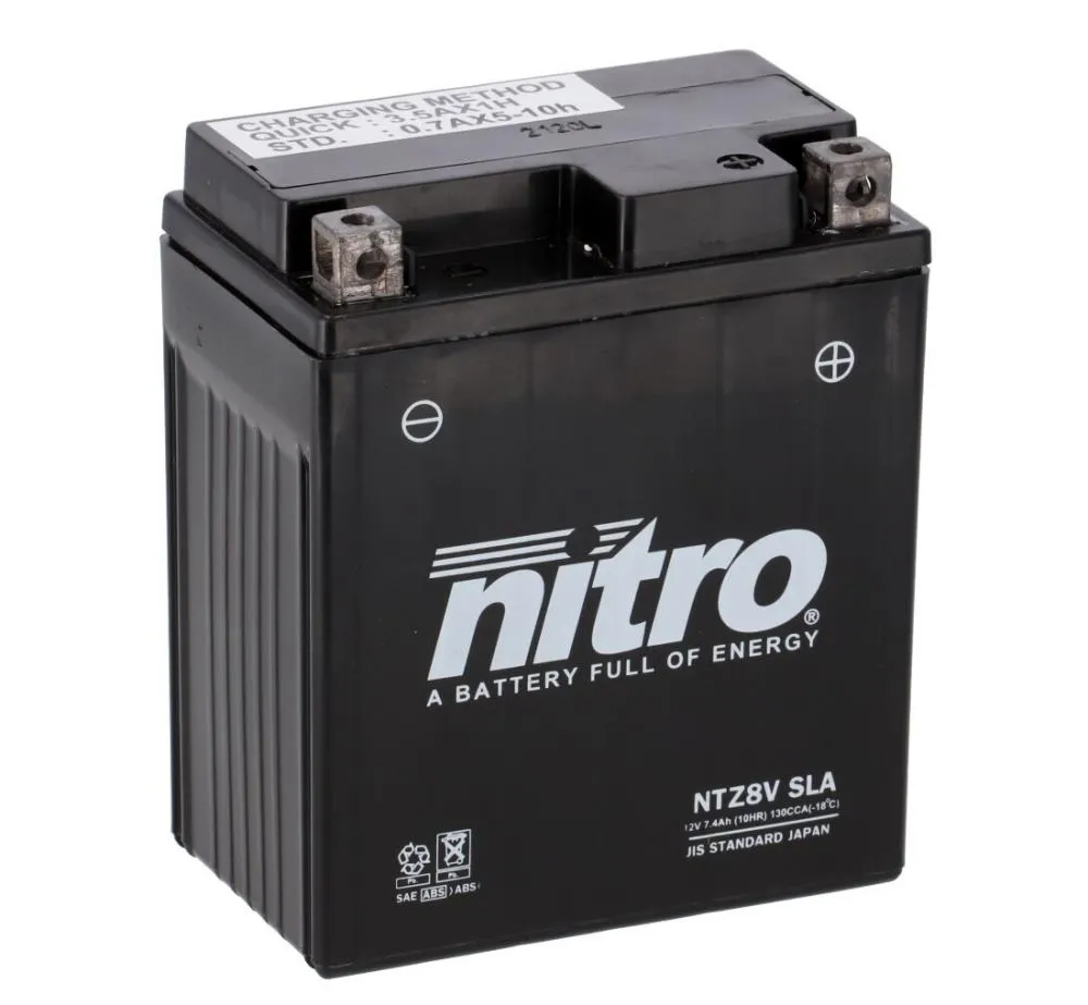 Nitro_NTZ8V_YTZ8V_SLA_GEL_AGM_Batterie_12V_74AH___Einbaufertig Nitro NTZ8V / YTZ8V SLA GEL AGM Batterie 12V 7,4AH - Einbaufertig (FTZ8V BTZ8V)