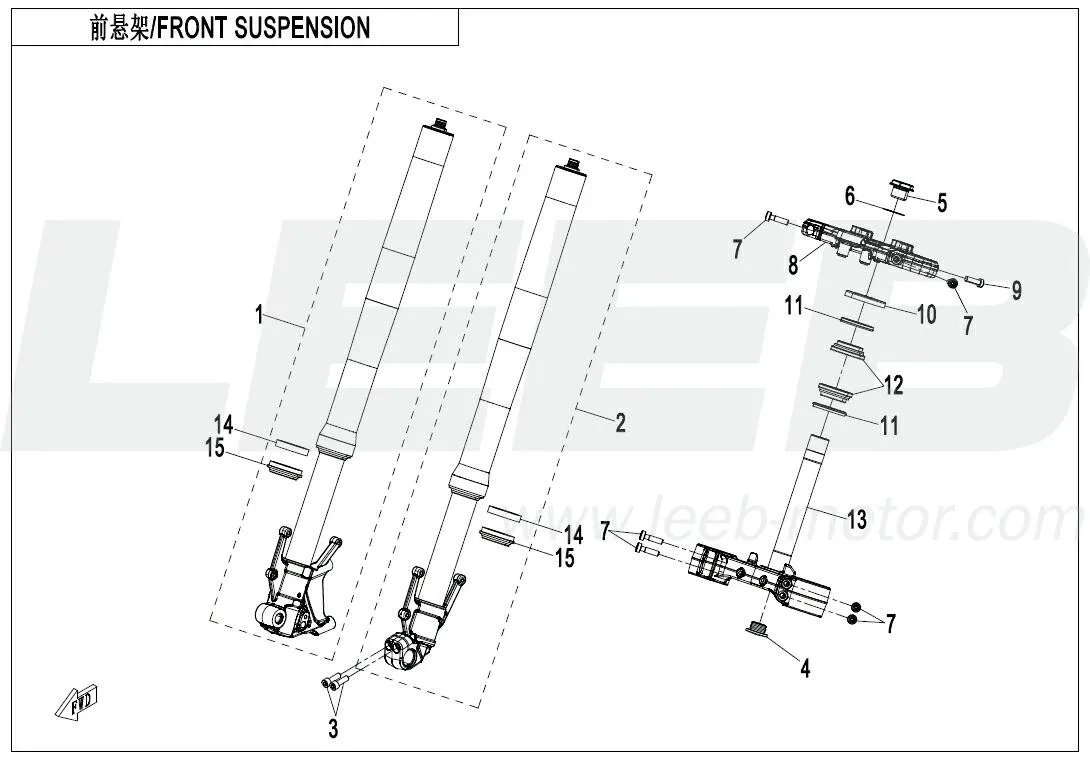 Vorderradaufhängung (Zephyr Blau) 