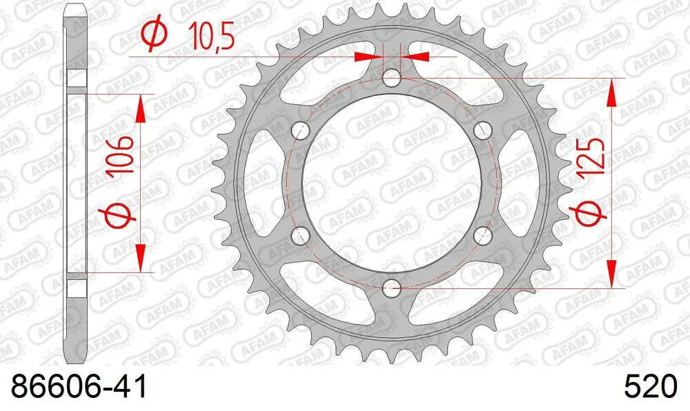 86606-41 AFAM Kettensatz Stahl 520 XSR-G 17x41 - Triumph Bonneville 900 Bonneville T100 2016-23 - KIT107961