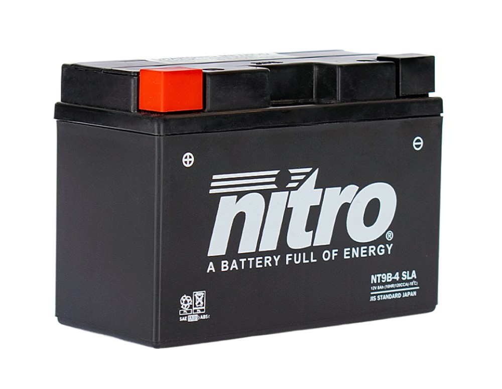 Nitro NT9B-4 SLA GEL AGM Batterie 12V 8AH - Einbaufertig (YT9B-BS YT9B-4) Nitro NT9B-4 SLA GEL AGM Batterie 12V 8AH - Einbaufertig (YT9B-BS YT9B-4)