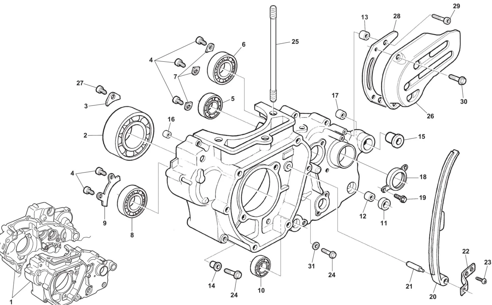Kurbelwellengehäuse links
