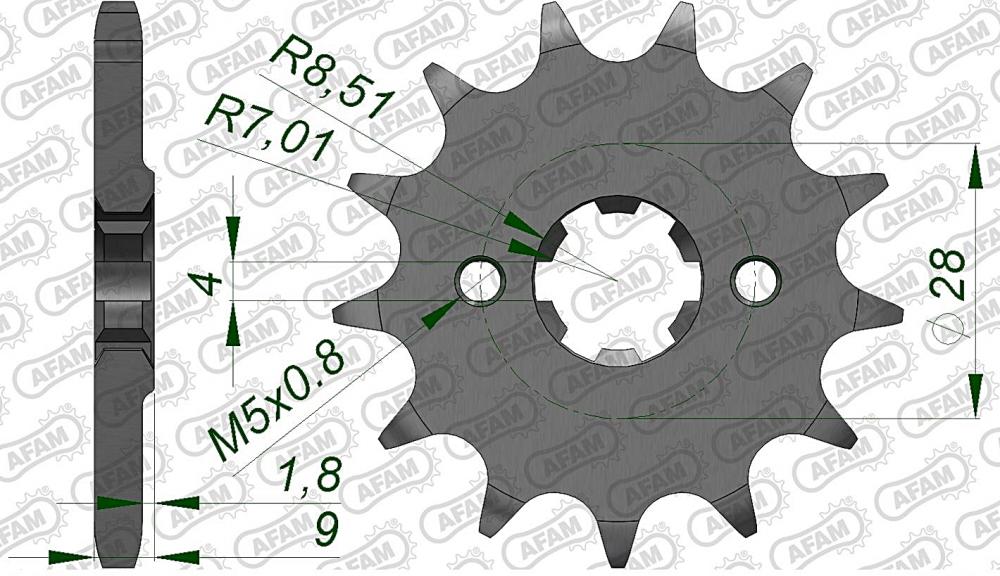 AFAM Kettensatz Stahl 428 XMR-G 13x60 - Aprilia RS4 125 2011-20