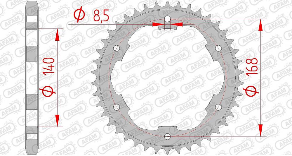 AFAM Kettensatz Stahl 525 XRR 16x42 - BMW F 800 GS (8.5mm) 2006-10