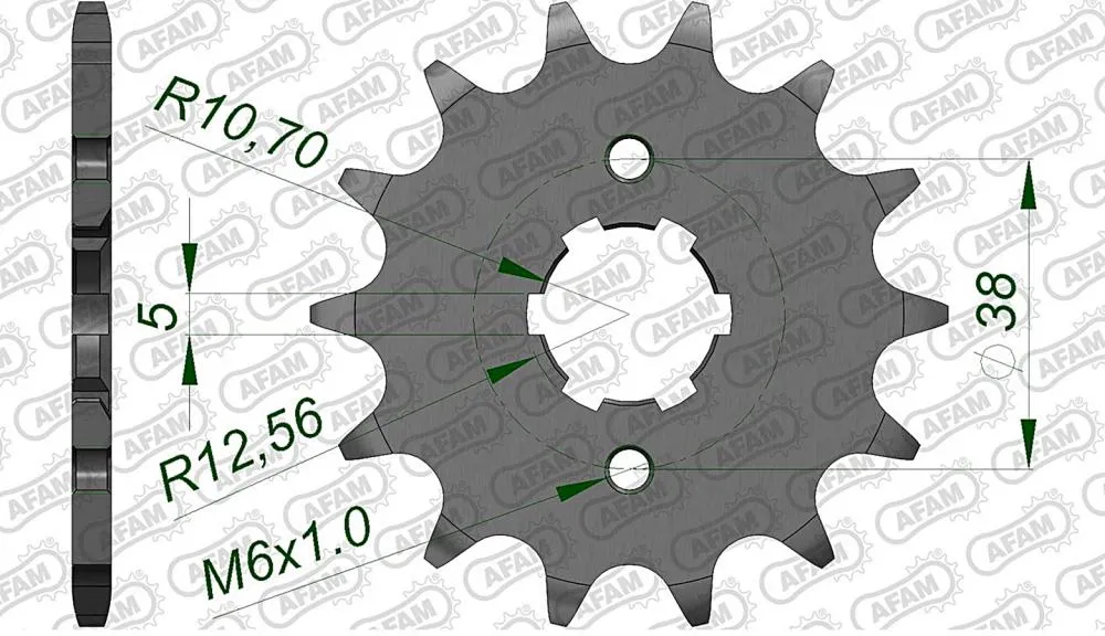 Afam_Ritzel_Vorne_21308 AFAM Kettensatz Stahl 520 XLR2 13x47 - Yamaha XV 125 Virago 1997-01