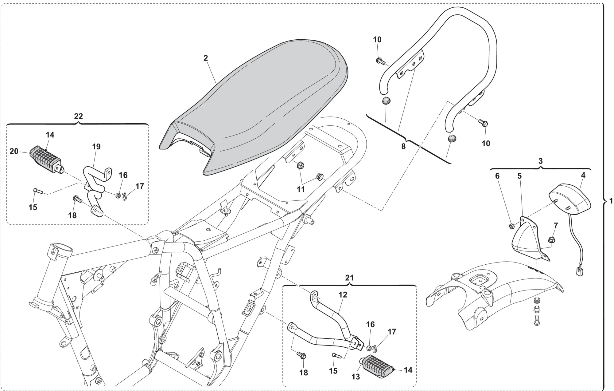 Fußraster hinten Fußraster hinten