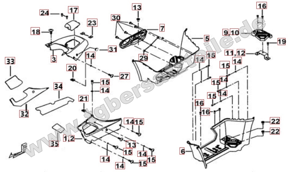 Fußstütze - Tankabdeckung