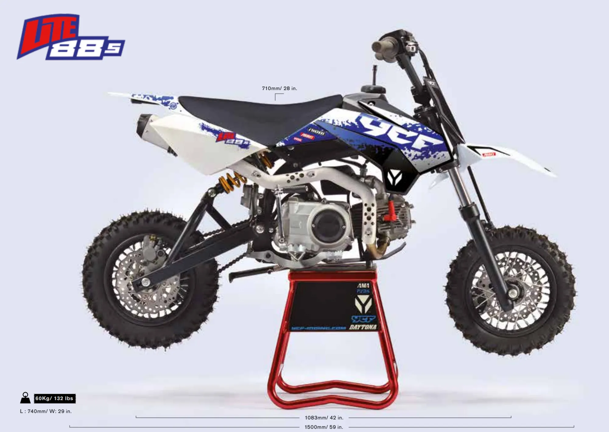 YCF Pitbike Lite 88 S blau-weiß - 2025