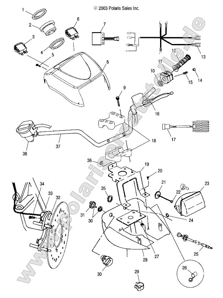 Handlebar and Headlight Pod