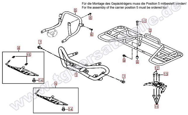 Stoßstange vorne-Gepäckträger hinten