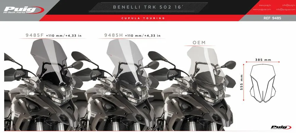 PUIG-TOURENCHEIBE-GETOENT-BENELLI-TRK-502-QJ-SRT-550-700-9485H-vergleich PUIG Tourenscheibe getönt - BENELLI TRK 502 /X | QJ SRT 550 / 700 - 9485H