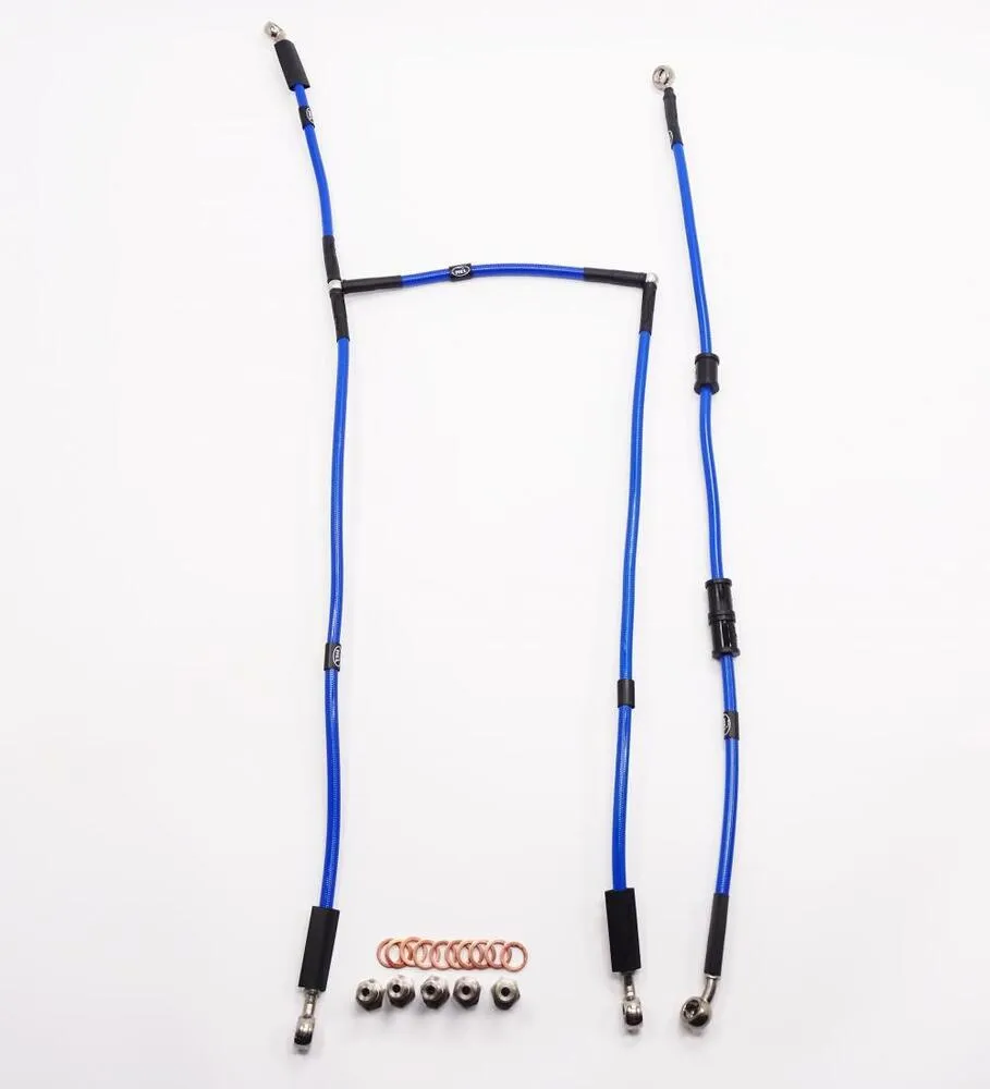 HEL Racing Stahlflex Bremsleitung Set blau - ohne ABS - Yamaha YZF R6 2017-21