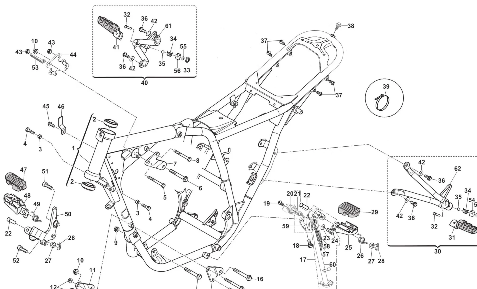 Rahmen / Fußrasten Rahmen / Fußrasten