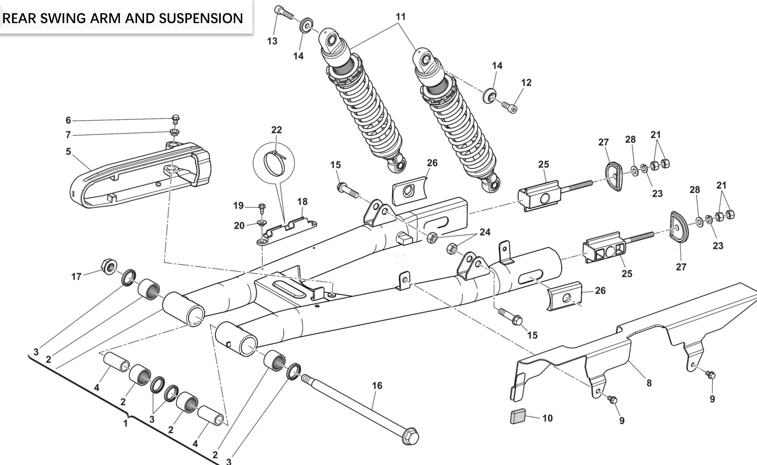 Hinterradschwinge / Stoßdämpfer Hinterradschwinge / Stoßdämpfer