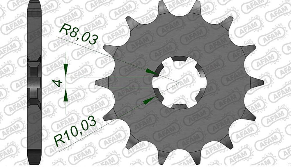 AFAM Kettensatz Stahl 428 R1-G 16x37 - Yamaha DT 125 E/F 1974-79