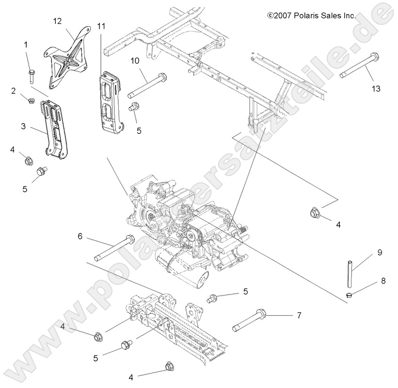 DRIVE TRAIN, MAIN GEARCASE MOUNTING DRIVE TRAIN, MAIN GEARCASE MOUNTING