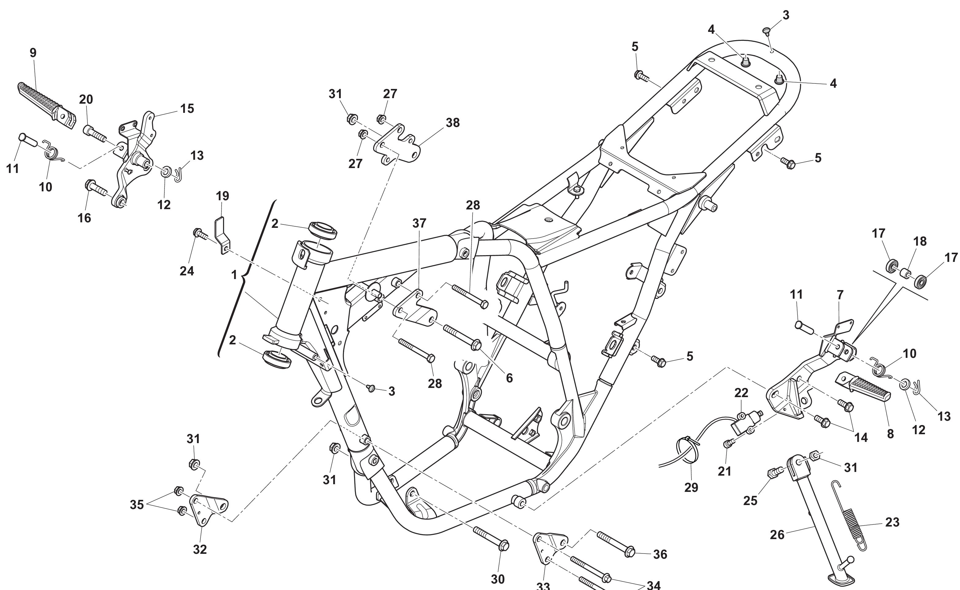 Rahmen / Fußrasten Rahmen / Fußrasten
