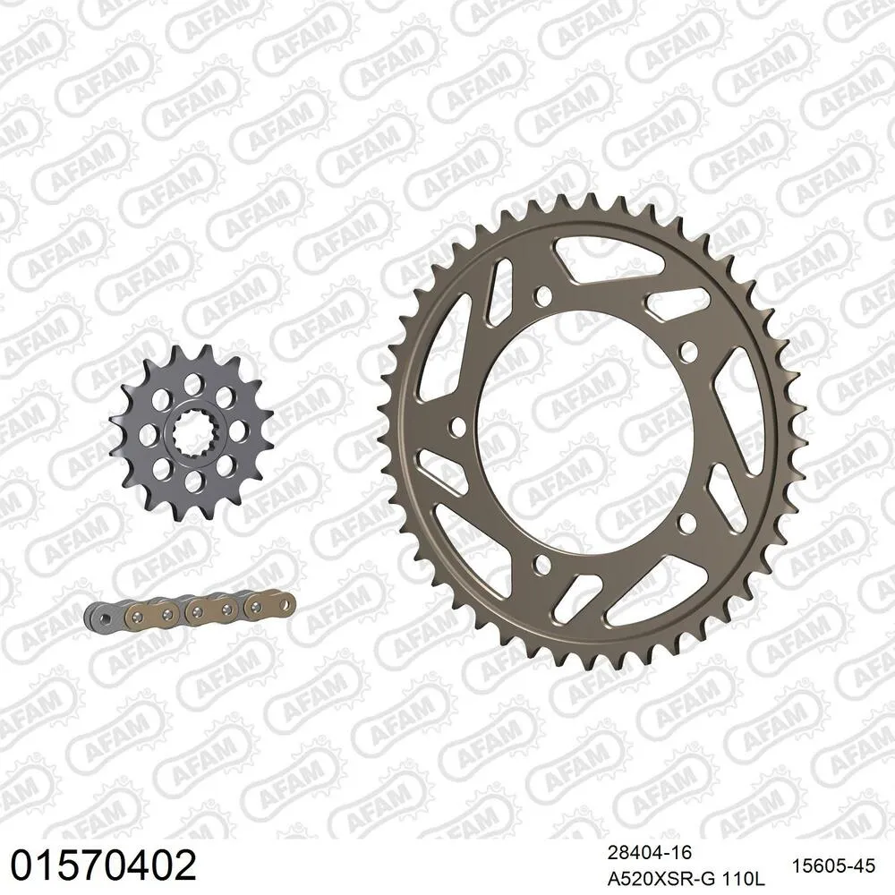 AFAM Racing Kettensatz Aluminium 520 XSR-G 16x45 - Suzuki GSX-R 600 2001-03 - 01570402