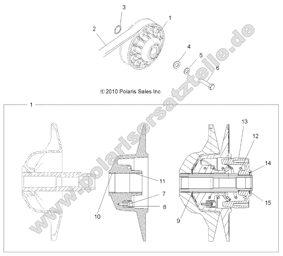 Drive Train, Secondary Clutch (49ATVCLUTCHDRIVEN11SP500)