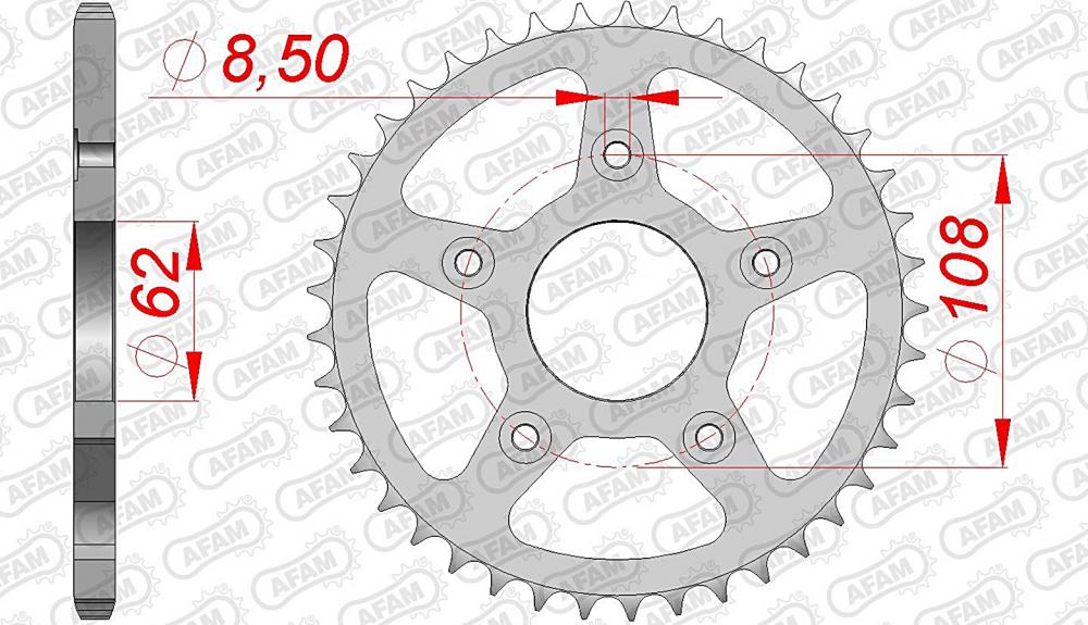 AFAM Kettensatz Stahl 520 XLR2 17x40 - Aprilia RS 125 1999-05