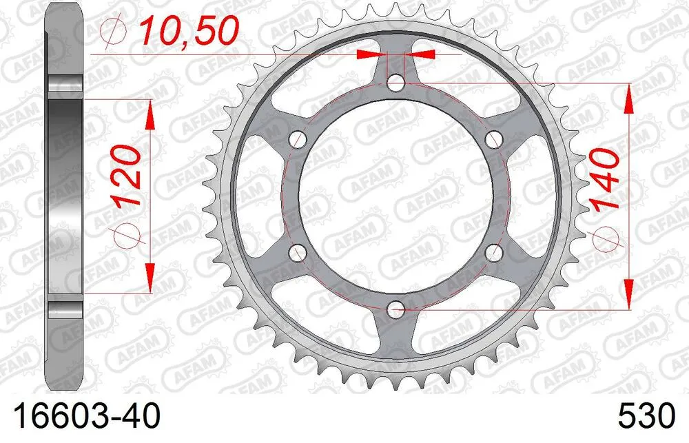 16603-40 AFAM Kettensatz Stahl 530 XMR3 17x40 - Kawasaki VN 800 Drifter 1999-06 - 01680163
