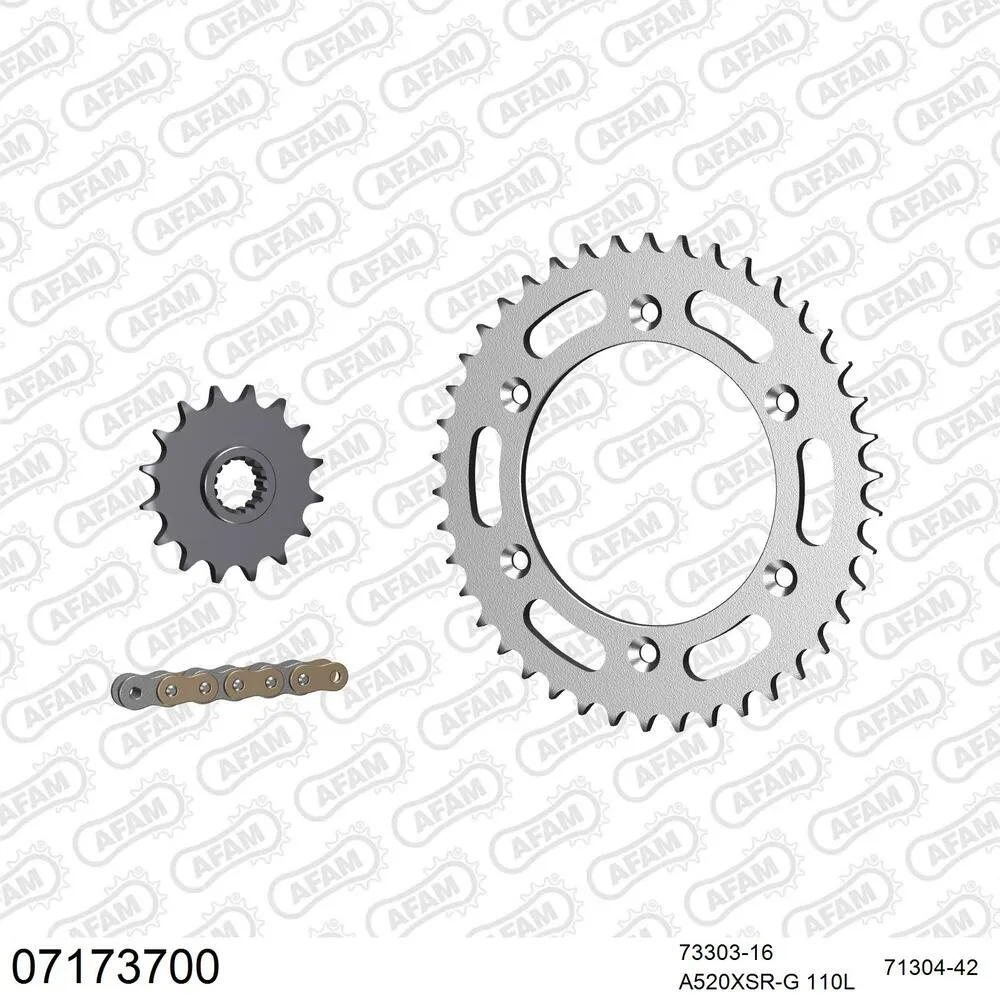 AFAM Kettensatz Stahl 520 XSR-G 16x42 - KTM 640 Adventure 1998-07 - 07173700
