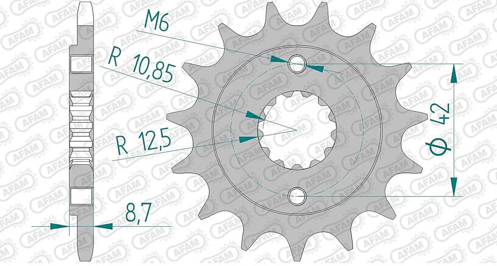 AFAM Kettensatz Stahl 520 XMR2 17x42 - Kawasaki ER-5 1997-07