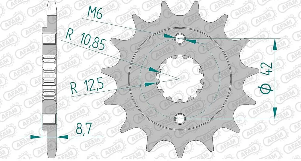 AFAM Kettensatz Stahl 520 XMR2 17x42 - Kawasaki ER-5 1997-07