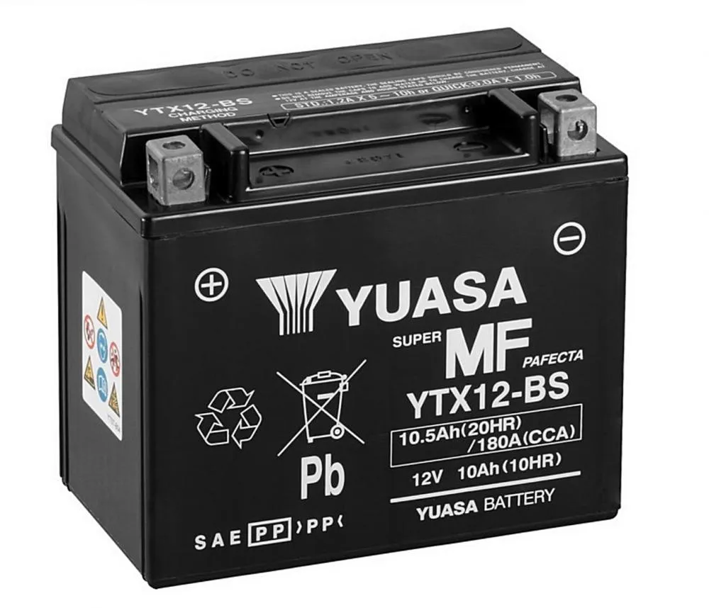 Yuasa_Batterie_YTX12_BS Yuasa YTX12-BS Batterie AGM 12V 10AH (ETX12-BS, FTX12-BS, CTX12-BS, 1012LF)
