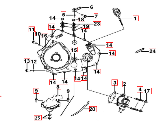 Motorgehäusedeckel links (2)