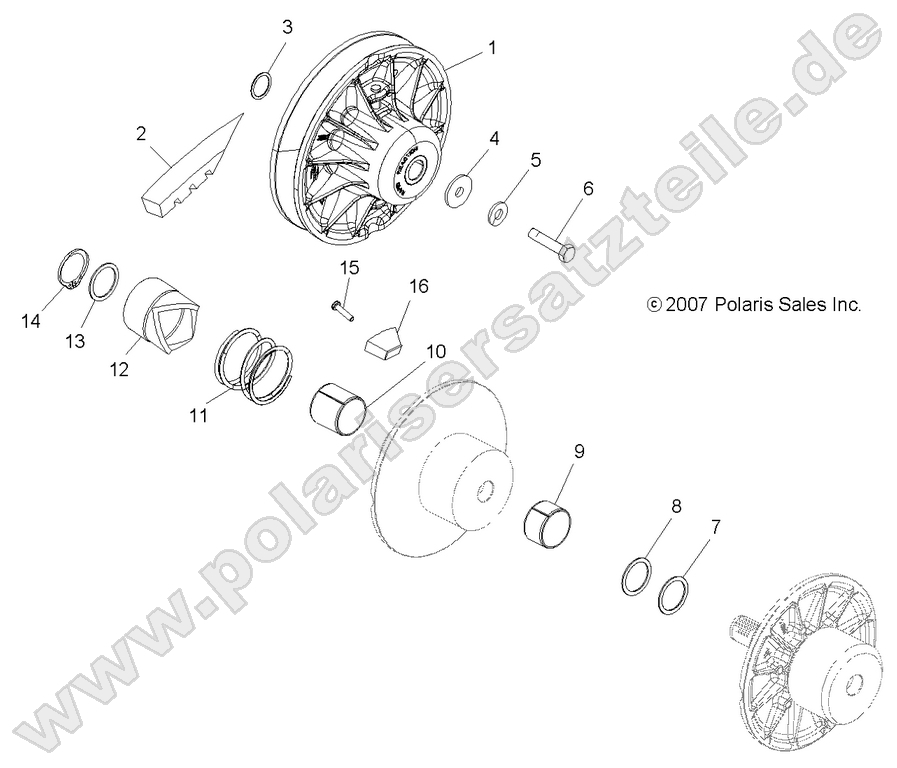 DRIVE TRAIN, SECONDARY CLUTCH DRIVE TRAIN, SECONDARY CLUTCH