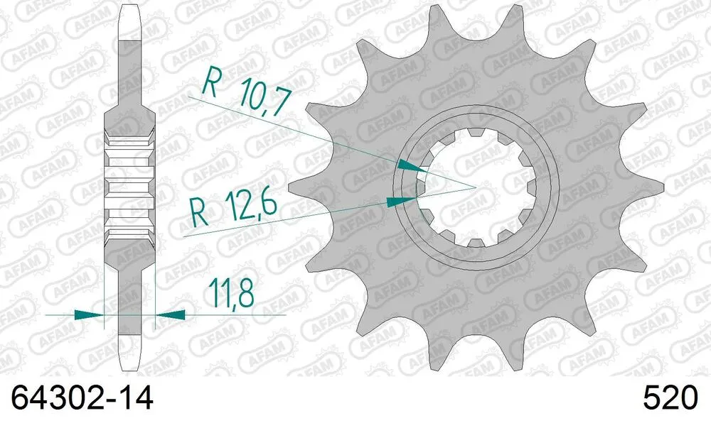 AFAM Kettensatz Aluminium 520 MX6-GG 14x52 - Husqvarna WR 400 1985-88 - KIT106201