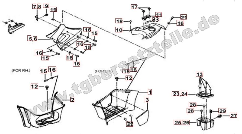Fußstütze - Tankabdeckung