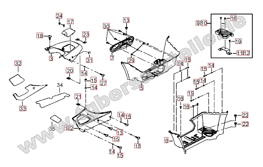 Fußstützen - Tankabdeckung