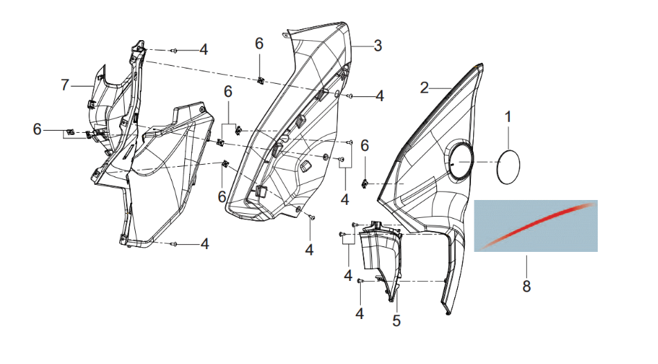Seitenverkleidung links