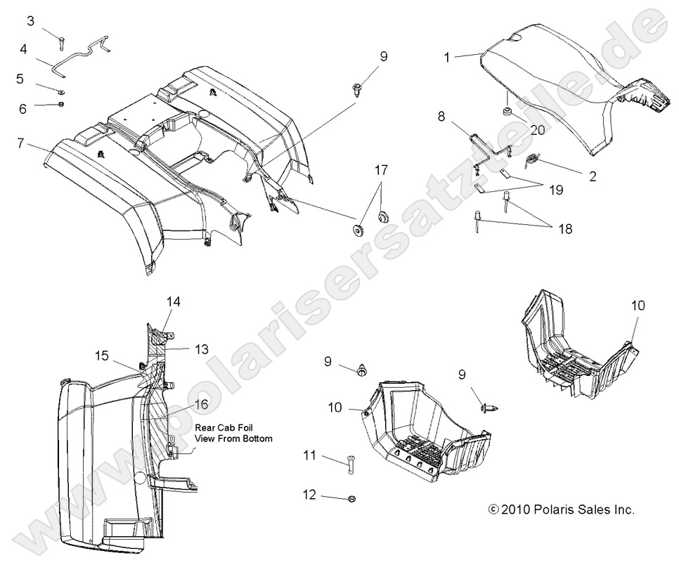 BODY, REAR CAB, SEAT and FOOTWELLS